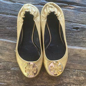 Tory Burch Gold Reva Ballet Flat